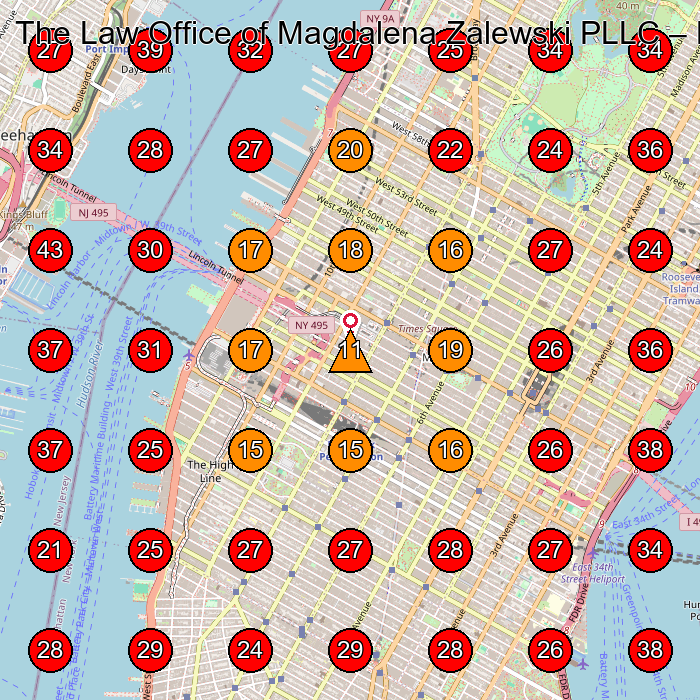 The Law Office of Magdalena Zalewski PLLC GeoGrid visibility map for Bankruptcy Attorney in West New York